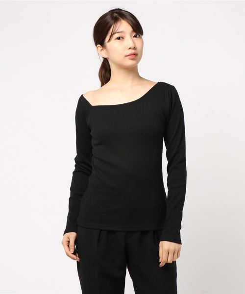 LOWRYS FARM(ローリーズファーム)の「リブタイトワンショル 844991(Tシャツ/カットソー・レディース・ベージュ/ブラウン/オフホワイト/イエロー/ブラック・LARGE/MEDIUM)」の14枚目の写真