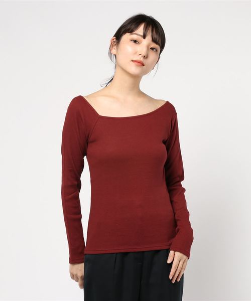 LOWRYS FARM(ローリーズファーム)の「リブタイトワンショル 844991(Tシャツ/カットソー・レディース・ベージュ/ブラウン/オフホワイト/イエロー/ブラック・LARGE/MEDIUM)」の15枚目の写真