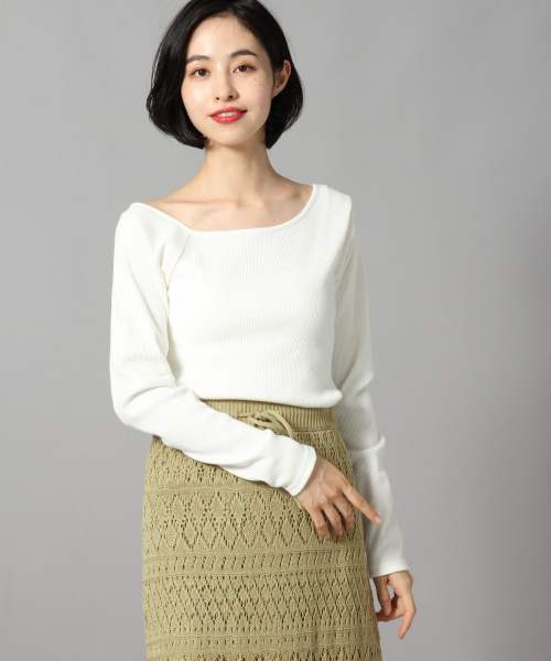 LOWRYS FARM(ローリーズファーム)の「リブタイトワンショル 844991(Tシャツ/カットソー・レディース・ベージュ/ブラウン/オフホワイト/イエロー/ブラック・LARGE/MEDIUM)」の22枚目の写真