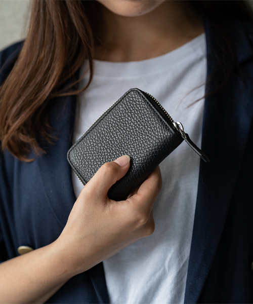 MURA（ムラ）の「イタリア製シュリンクレザー スキミング防止 じゃばら コンパクト カードケース（カードケース・レディース・ブラック/グレー/イエロー/オレンジ/グリーン・FREE）」の12枚目の写真