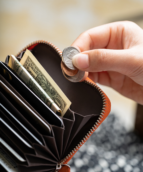 MURA（ムラ）の「イタリア製シュリンクレザー スキミング防止 じゃばら コンパクト カードケース（カードケース・レディース・ブラック/グレー/イエロー/オレンジ/グリーン・FREE）」の17枚目の写真