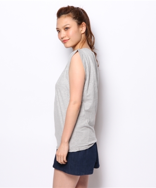 mystic（ミスティック）の「フレンチスリーブプルオーバー（Tシャツ/カットソー・レディース・チャコールグレー/ブラック/グレー/ベージュ/オフホワイト・ﾌﾘ-）」の11枚目の写真