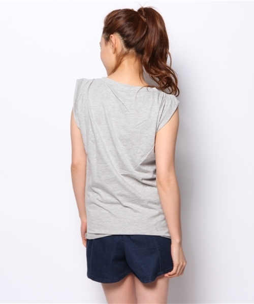 mystic（ミスティック）の「フレンチスリーブプルオーバー（Tシャツ/カットソー・レディース・チャコールグレー/ブラック/グレー/ベージュ/オフホワイト・ﾌﾘ-）」の10枚目の写真