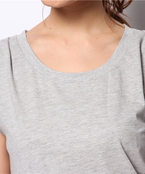 mystic（ミスティック）の「フレンチスリーブプルオーバー（Tシャツ/カットソー・レディース・チャコールグレー/ブラック/グレー/ベージュ/オフホワイト・ﾌﾘ-）」の9枚目の写真