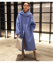 LE CIEL BLEU Double Faced Cape COAT ブルー LE CIEL BLEU Double Faced Cape COAT ブルー