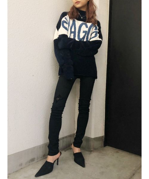 GYDA(ジェイダ)の「SWAGGERジャガードニットTOPS(ニット/セーター・レディース・ネイビー/オフホワイト/ボルドー・FREE)」の7枚目の写真