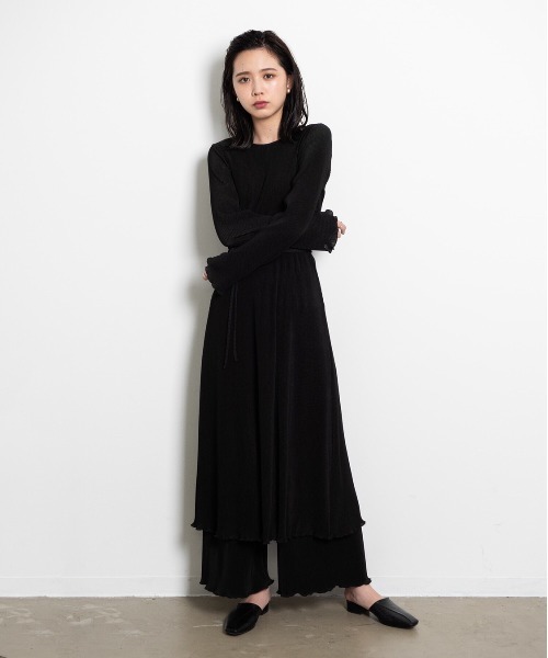 Aunt Marie's(アントマリーズ)の「AUNT MARIE'S シアーリブカットワンピース(ワンピース・レディース・ブラック/ライトグリーン/ナチュラル・FREE)」の12枚目の写真