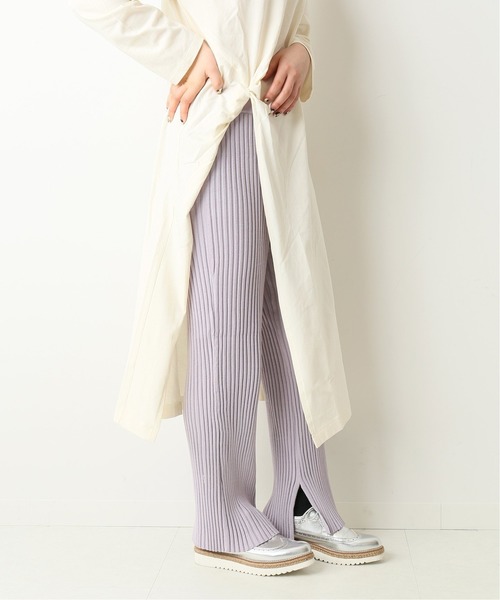 JOINT WORKS(ジョイントワークス)の「リブフレアパンツ(その他パンツ・レディース・ベージュ/パープル/ブラウン・FREE)」の3枚目の写真