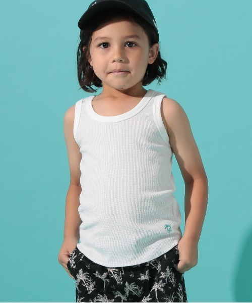 BAYFLOW（ベイフロー）の「[KIDS]ミニワッフルタンク（タンクトップ・キッズ・ホワイト/アクア/チャコール・SMALL/MEDIUM/LARGE/X-LARGE/XX-LARGE）」の2枚目の写真