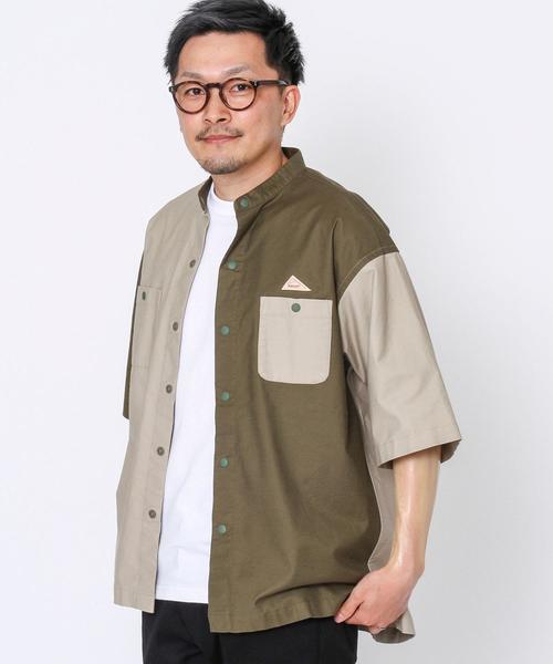 KELTY（ケルティ）の「KELTY(ケルティ)別注バンドカラー半袖シャツ(その他⇒WEB限定カラー)（シャツ/ブラウス・メンズ・ベージュ/その他1/ブラック/オリーブ・LARGE/MEDIUM/SMALL/X-LARGE）」の4枚目の写真