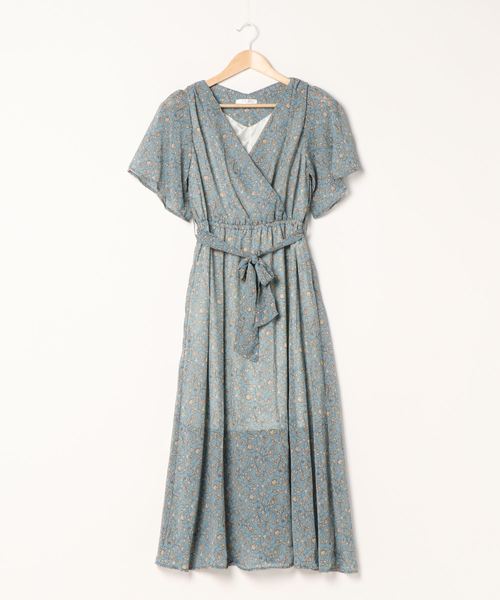 FUN.TRINITY（ファン トリニティー）の「柄カシュクールワンピース（ワンピース・レディース・アイボリー/ブラック/ブルー・M）」の8枚目の写真