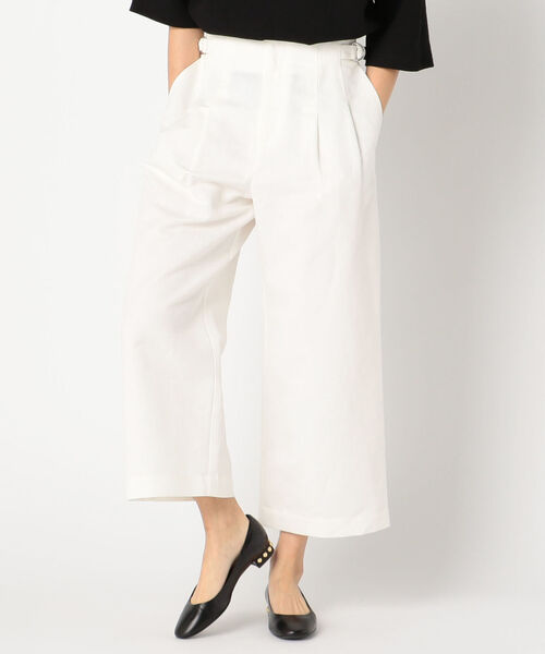 fredy repit（フレディレピ）の「C/Liツイルワイドクロップドパンツ（デニムパンツ・レディース・オフホワイト/ミント・38/36）」の2枚目の写真