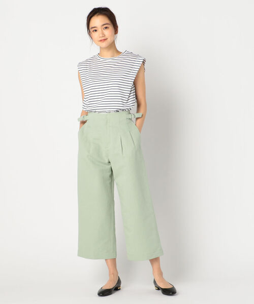 fredy repit（フレディレピ）の「C/Liツイルワイドクロップドパンツ（デニムパンツ・レディース・オフホワイト/ミント・38/36）」の12枚目の写真