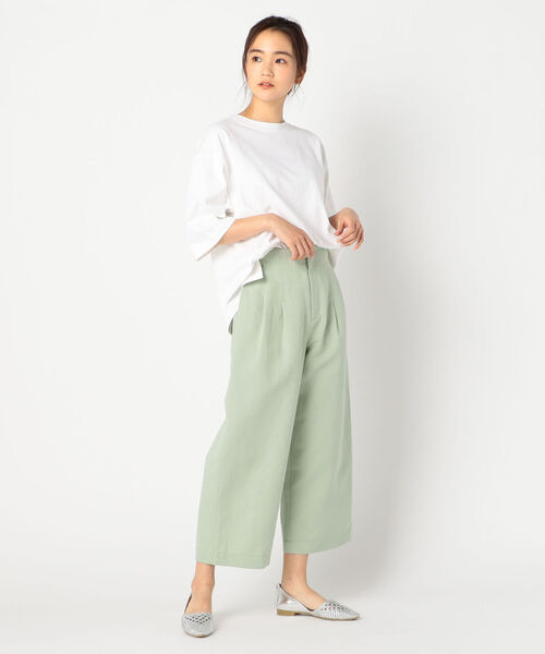 fredy repit（フレディレピ）の「C/Liツイルワイドクロップドパンツ（デニムパンツ・レディース・オフホワイト/ミント・38/36）」の14枚目の写真