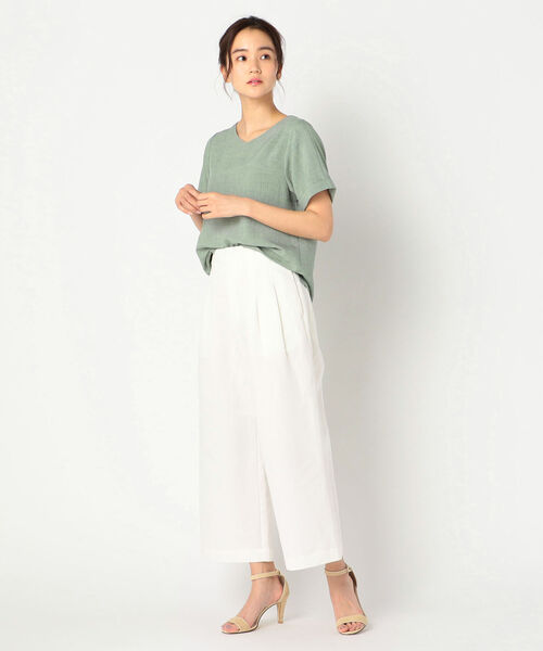 fredy repit（フレディレピ）の「C/Liツイルワイドクロップドパンツ（デニムパンツ・レディース・オフホワイト/ミント・38/36）」の19枚目の写真