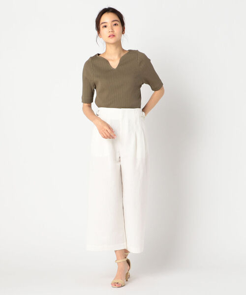 fredy repit（フレディレピ）の「C/Liツイルワイドクロップドパンツ（デニムパンツ・レディース・オフホワイト/ミント・38/36）」の20枚目の写真