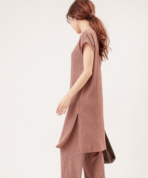 natural couture（ナチュラルクチュール）の「【ZOZO限定】ワッシャーカットロングT&パンツセット（セットアップ・レディース・ブラック/アイボリー/モカ/レンガ・FREE）」の19枚目の写真