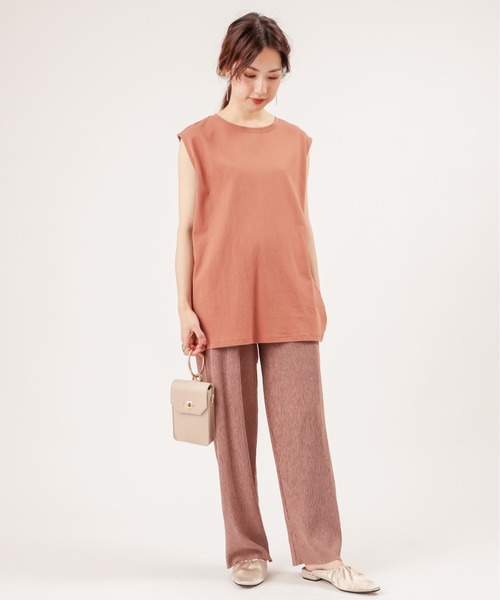 natural couture（ナチュラルクチュール）の「【ZOZO限定】ワッシャーカットロングT&パンツセット（セットアップ・レディース・ブラック/アイボリー/モカ/レンガ・FREE）」の11枚目の写真