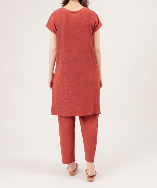 natural couture（ナチュラルクチュール）の「【ZOZO限定】ワッシャーカットロングT&パンツセット（セットアップ・レディース・ブラック/アイボリー/モカ/レンガ・FREE）」の17枚目の写真