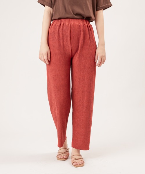 natural couture（ナチュラルクチュール）の「【ZOZO限定】ワッシャーカットロングT&パンツセット（セットアップ・レディース・ブラック/アイボリー/モカ/レンガ・FREE）」の9枚目の写真