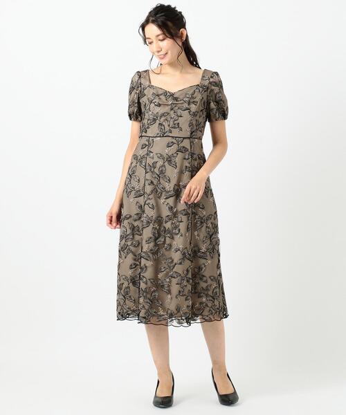 TOCCA☆トッカ FONDUドレス セール】【TOCCA LAVENDER】Leaf Gradation Embroidery ドレス