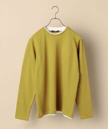 SHIPS | SC: ワッフル フェイクレイヤード クルーネック ロングスリーブ Tシャツ(Tシャツ/カットソー)