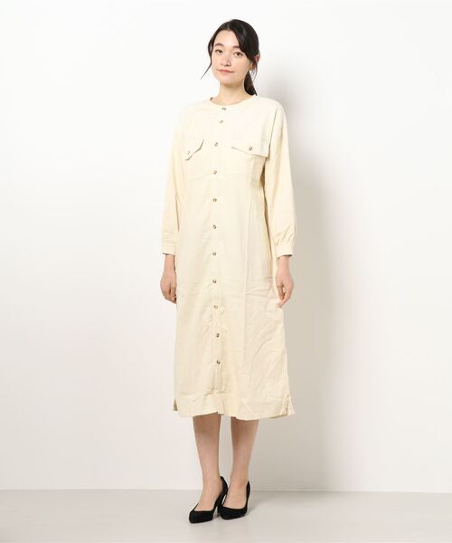 コーデュロイバンドカラーワンピース（ワンピース）｜KOBE LETTUCE