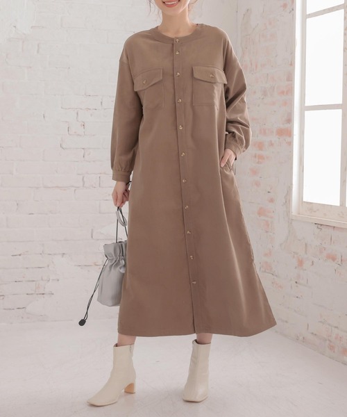 【最終】ゴーシュ　バンドカラーワンピース コーデュロイバンドカラーワンピース（ワンピース）｜KOBE LETTUCE