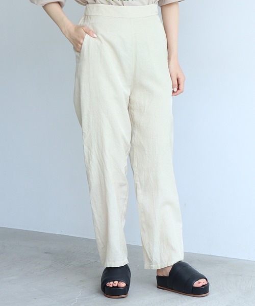 nitca（ニトカ）の「*◇C/CU/LIラチネバックシームパンツ（その他パンツ・レディース・グリーン/アイボリー/サックスブルー/ネイビー・FREE）」の2枚目の写真