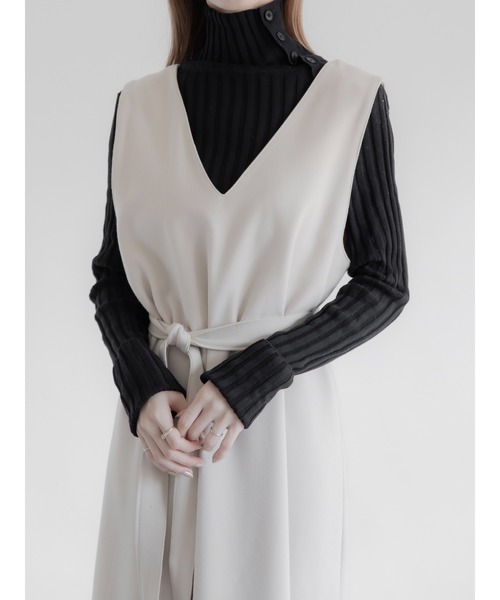 amel（エイメル）の「ベルトセットジャンパードレス（ワンピース・レディース・アイボリー・FREE）」の8枚目の写真