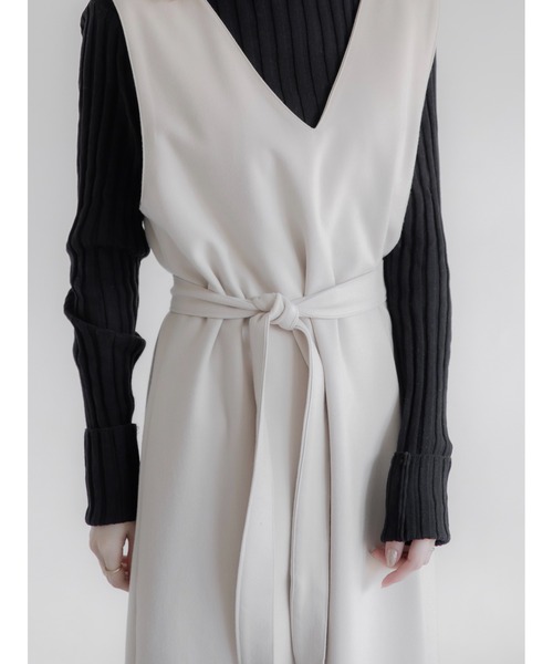 amel（エイメル）の「ベルトセットジャンパードレス（ワンピース・レディース・アイボリー・FREE）」の11枚目の写真