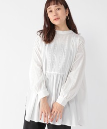 studio CLIP | Wフロント刺繍チュニックブラウス(シャツ/ブラウス)