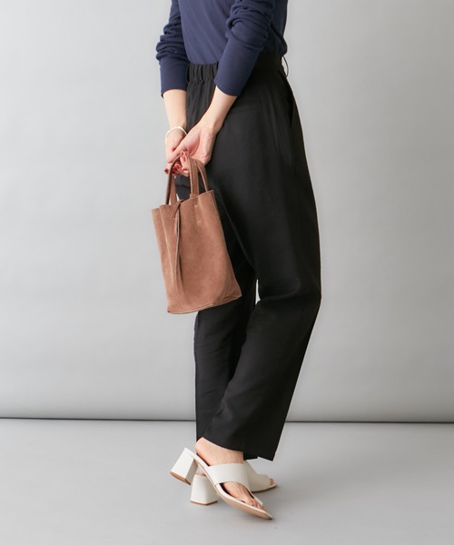 Omekashi(オメカシ)の「Marlon Firenze スエード / レザーミニバッグ(トートバッグ・レディース・モカ/サックスブルー/シルバー・ONE SIZE)」の4枚目の写真