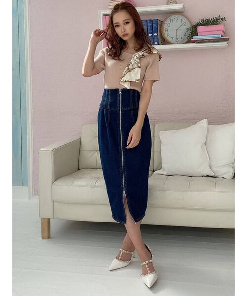 RESEXXY(リゼクシー)の「アシンメトリースカーフトップス(ニット/セーター・レディース・ホワイト/ブラック/ピンク・FREE)」の15枚目の写真