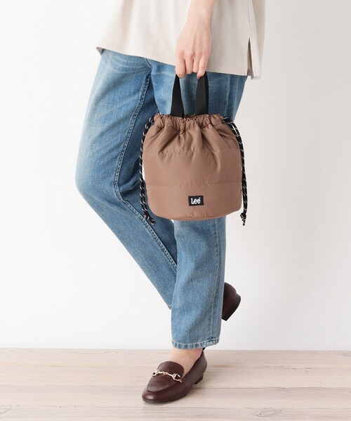 pink adobe（ピンクアドベ）の「◆【Lee別注】巾着ショルダーバッグ（ショルダーバッグ・レディース・ブラック/ベージュ系その他/グレー系/アイボリー系/カーキ系・00）」の12枚目の写真
