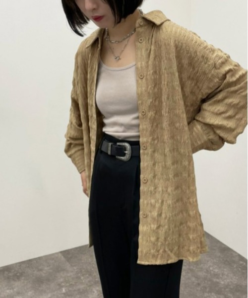 apres jour mignon（アプレジュールミニョン）の「クシュクシュクロスＢＩＧシャツ【ZOZOTOWN限定アイテム】（シャツ/ブラウス・レディース・アイボリー/ベージュ/ブラック・X-LARGE/フリー）」の22枚目の写真