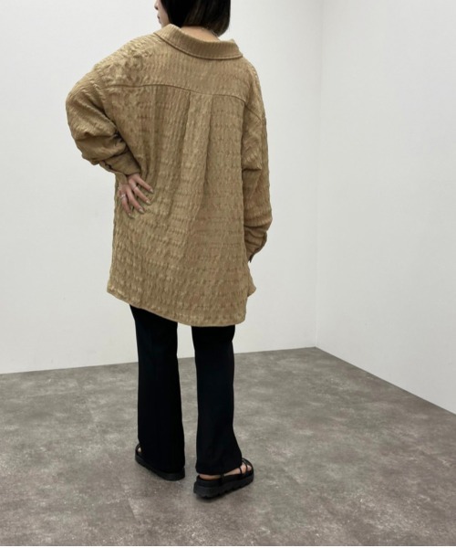 apres jour mignon（アプレジュールミニョン）の「クシュクシュクロスＢＩＧシャツ【ZOZOTOWN限定アイテム】（シャツ/ブラウス・レディース・アイボリー/ベージュ/ブラック・X-LARGE/フリー）」の12枚目の写真