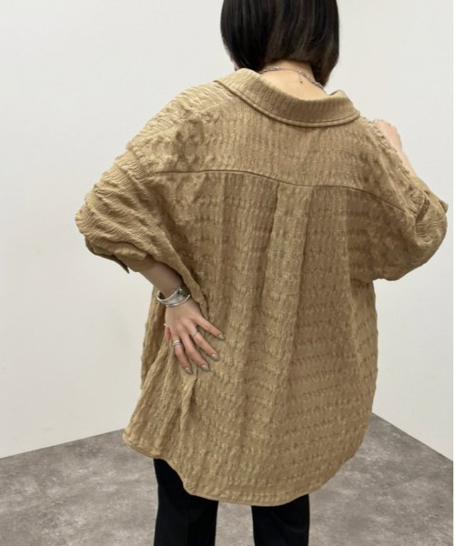 apres jour mignon（アプレジュールミニョン）の「クシュクシュクロスＢＩＧシャツ【ZOZOTOWN限定アイテム】（シャツ/ブラウス・レディース・アイボリー/ベージュ/ブラック・X-LARGE/フリー）」の9枚目の写真