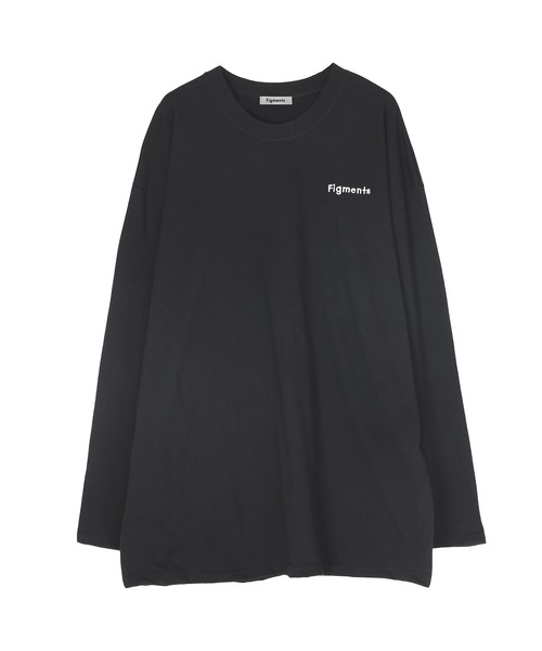 Figments（フィグメンツ）の「ワンポイントロゴロンT（Tシャツ/カットソー・レディース・グリーン/ブラック/ホワイト/マスタード/パープル/ベージュ/サックスブルー・FREE）」の3枚目の写真