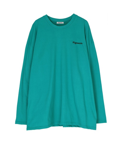 Figments（フィグメンツ）の「ワンポイントロゴロンT（Tシャツ/カットソー・レディース・グリーン/ブラック/ホワイト/マスタード/パープル/ベージュ/サックスブルー・FREE）」の8枚目の写真