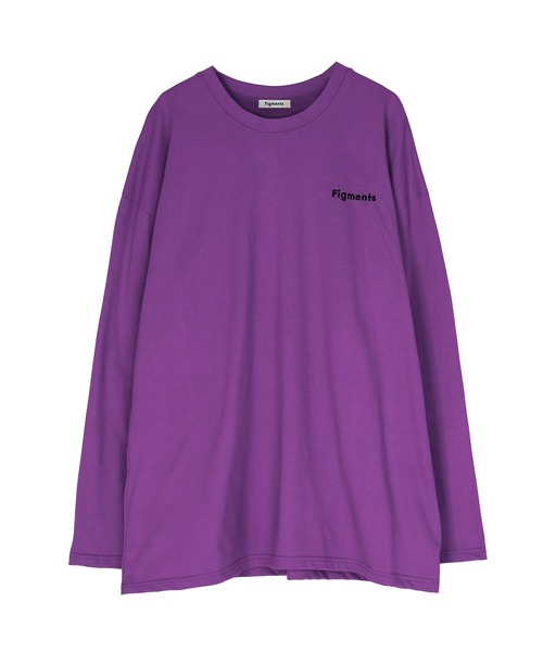 Figments（フィグメンツ）の「ワンポイントロゴロンT（Tシャツ/カットソー・レディース・グリーン/ブラック/ホワイト/マスタード/パープル/ベージュ/サックスブルー・FREE）」の20枚目の写真