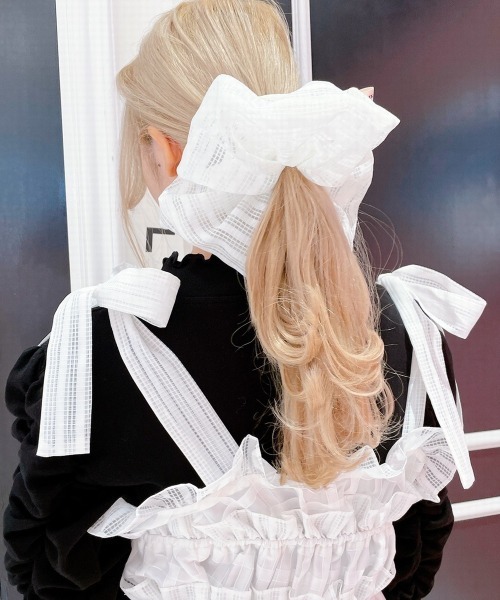 PAIN（ペイン）の「オーガンジービッグシュシュ（シュシュ・レディース・ブラック/ピンク系その他/ブラック系その他/ホワイト系その他/ピンク/ホワイト・FREE）」の3枚目の写真