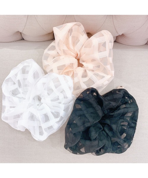 PAIN（ペイン）の「オーガンジービッグシュシュ（シュシュ・レディース・ブラック/ピンク系その他/ブラック系その他/ホワイト系その他/ピンク/ホワイト・FREE）」の6枚目の写真