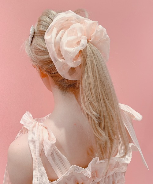 PAIN（ペイン）の「オーガンジービッグシュシュ（シュシュ・レディース・ブラック/ピンク系その他/ブラック系その他/ホワイト系その他/ピンク/ホワイト・FREE）」の7枚目の写真