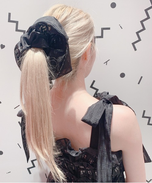 PAIN（ペイン）の「オーガンジービッグシュシュ（シュシュ・レディース・ブラック/ピンク系その他/ブラック系その他/ホワイト系その他/ピンク/ホワイト・FREE）」の8枚目の写真