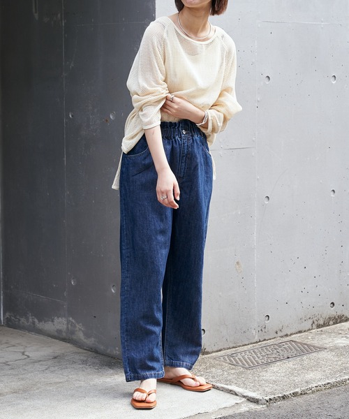 CIAOPANIC TYPY（チャオパニックティピー）の「【ZOZOTOWN限定】コットンリネンデニムハイウエストパンツ（デニムパンツ・レディース・ネイビー/ブルー・MEDIUM/SMALL）」の7枚目の写真