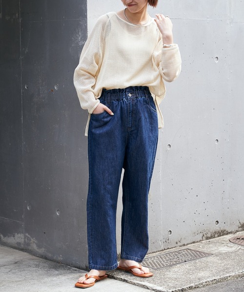 CIAOPANIC TYPY（チャオパニックティピー）の「【ZOZOTOWN限定】コットンリネンデニムハイウエストパンツ（デニムパンツ・レディース・ネイビー/ブルー・MEDIUM/SMALL）」の16枚目の写真