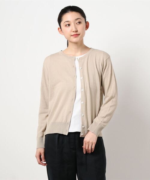 Lugnoncure（ルノンキュール）の「リサイクルコットン天竺カーディガン（カーディガン/ボレロ・レディース・イエロー/キナリ/チャコール/ベージュ・ﾌﾘ-）」の4枚目の写真