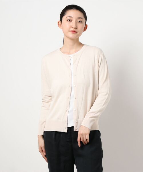 Lugnoncure（ルノンキュール）の「リサイクルコットン天竺カーディガン（カーディガン/ボレロ・レディース・イエロー/キナリ/チャコール/ベージュ・ﾌﾘ-）」の2枚目の写真