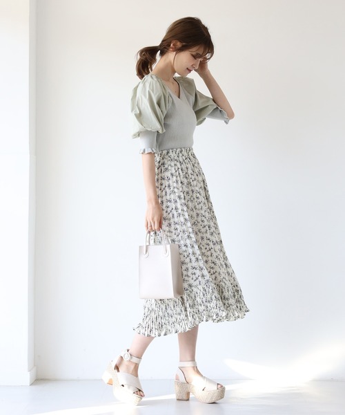 one after another NICE CLAUP(ワンアフターアナザーナイスクラップ)の「【Web限定】切替プリーツスカート(スカート・レディース・ホワイト系その他/ブラック系その他/ブルー系その他/ドット/その他2/その他3/その他1・FREE)」の9枚目の写真